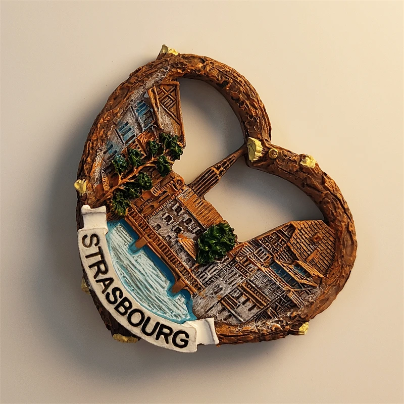 Europe，France，Strasbourg，3D Stereoscopic，Tourism Souvenirs，Resin painting，Decoration home，Refrigerator magnets ﻿