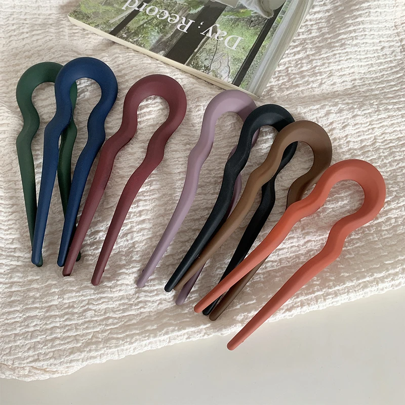 Fashion Hair Sticks Fork Hairpin Elegant Women Hair Clip Pins U Shape Girls Hairpins Hair Bun Maker Headwear Accessories