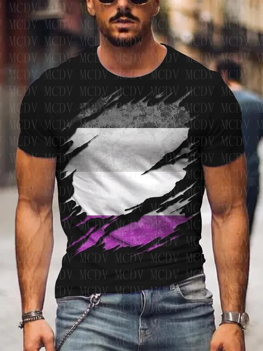 Men's Poker Pride T-Shirt Casual 3D Printed T-Shirt Summer Tops  The Colorful The Best He Him Hole LGBT3D Printed T Shirt