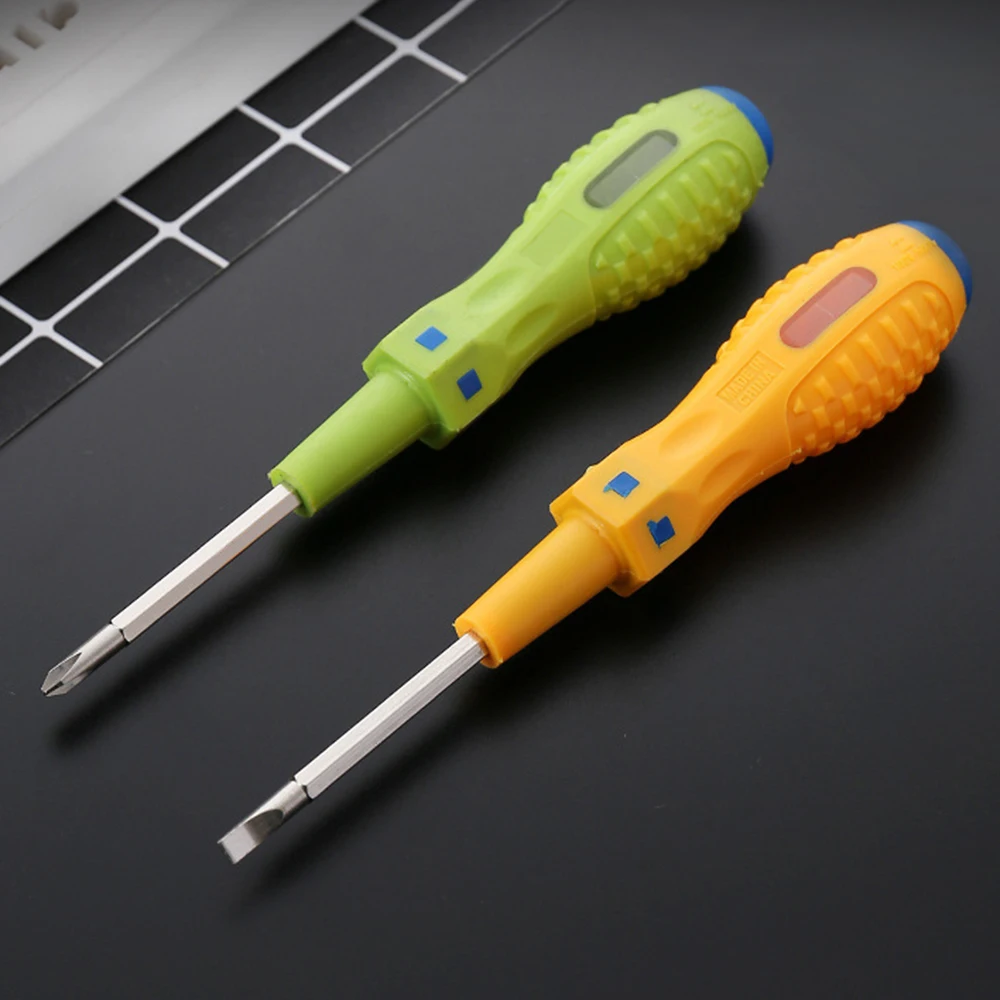 AC/DC100-500V Voltage Detector Electric Tester Pen Double Head Removable Electric Screwdriver Probe Circuit Indicator