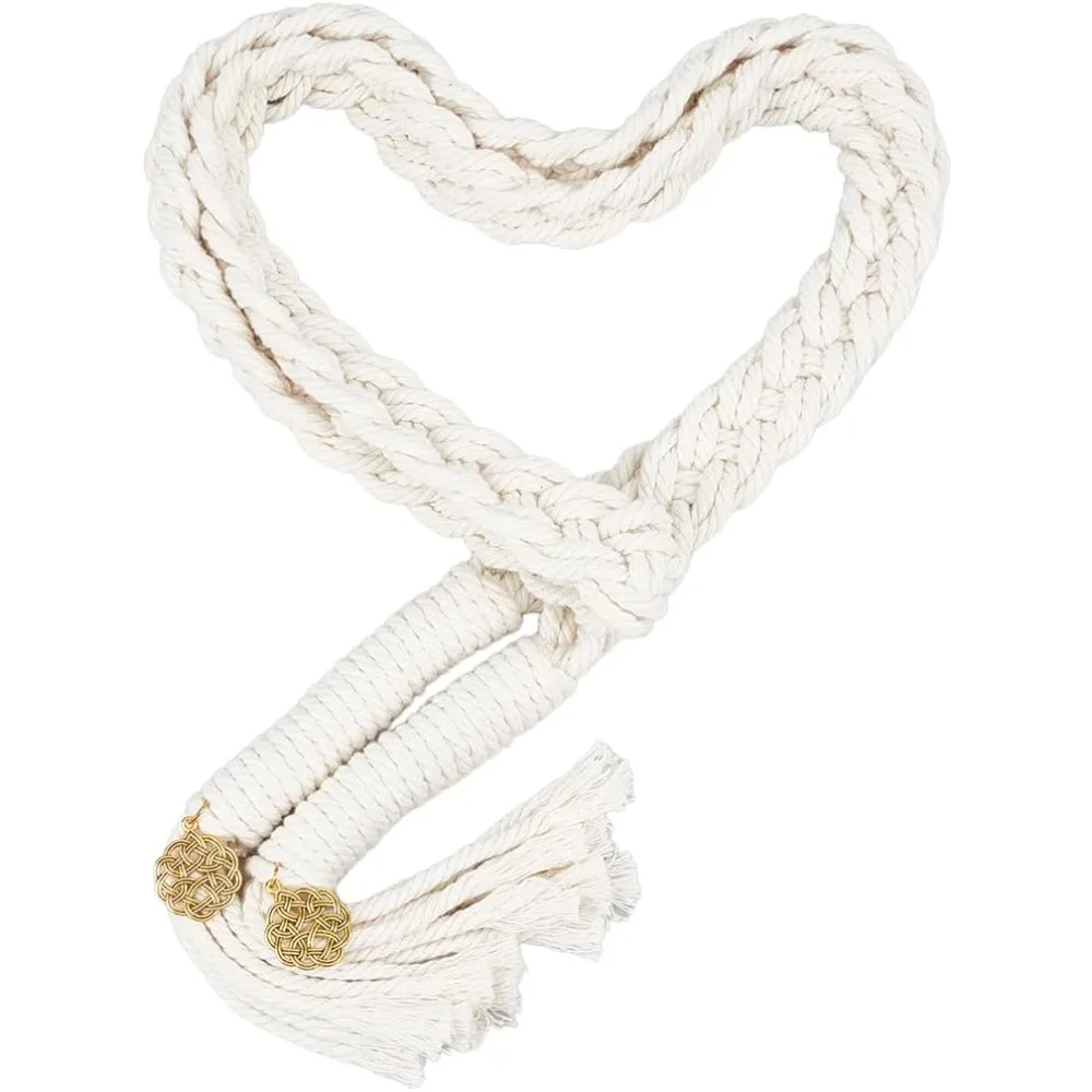 

Wedding Lasso Rope Handfasting Cord with Pendant 74.8 Inch Beige Hollow Love Knot Wedding Lasso Handfasting Cord Traditional