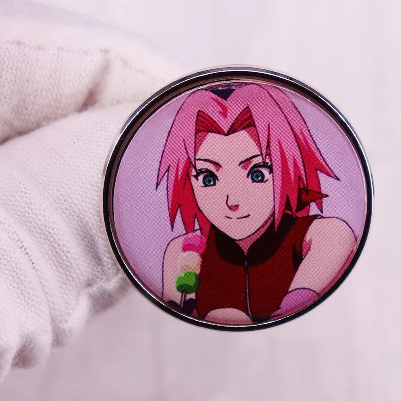 NARUTO Japanese Anime Enamel Brooch Pins Backpack Badge Collar Lapel Pins Metal Fashion Jewelry Cosplay Accessories Fans Gift