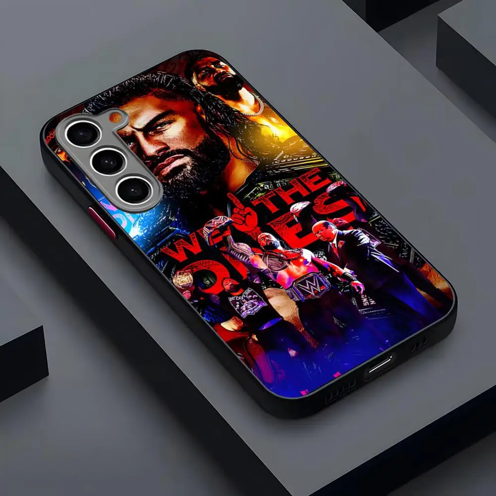 W-Wrestling Star Roman R-Reigns Phone Case Matte Transparent For Samsung S25Plus S22 FE S23 Ultra S24 Plus S25 Cover