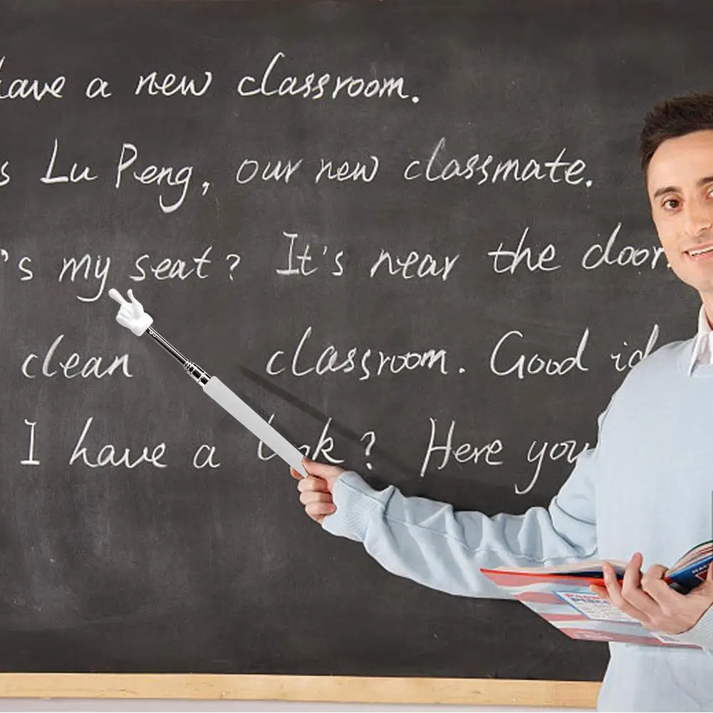 Выдвижной Дизайн пальцев указка для учеников телескопический стержень из нержавеющей стали руководство многофункциональные длинные принадлежности для учеников класс