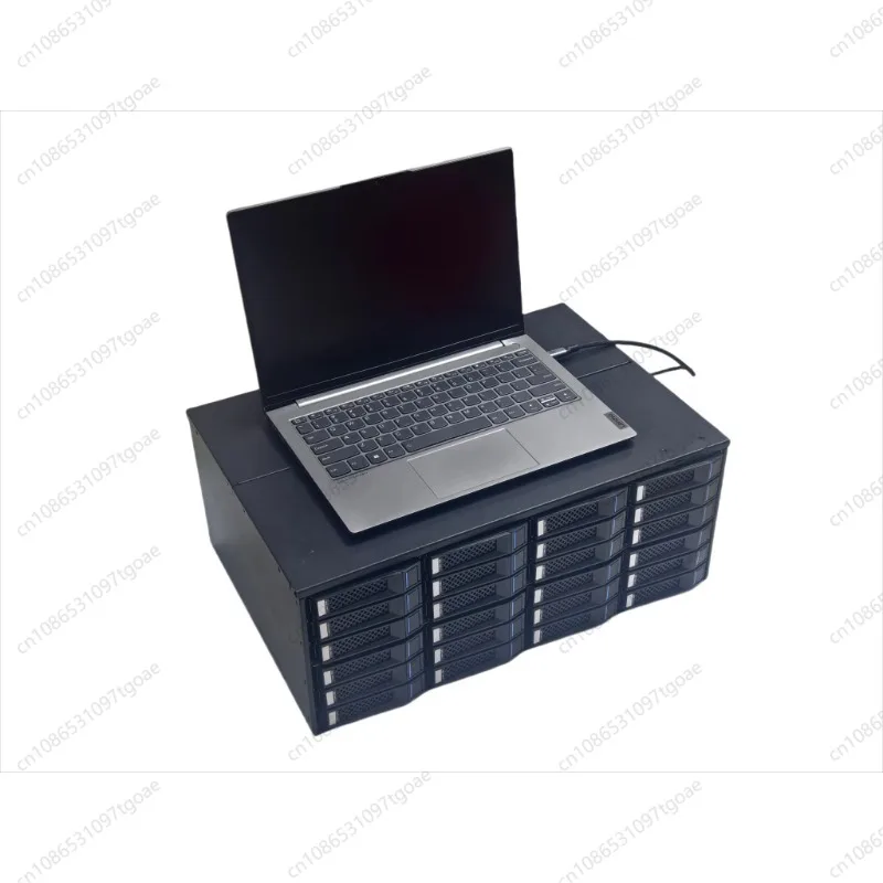 24 Bay USB4 External Hard Drive Enclosure, 22Gbps High-Speed Metal Storage Expansion Cabinet for NAS