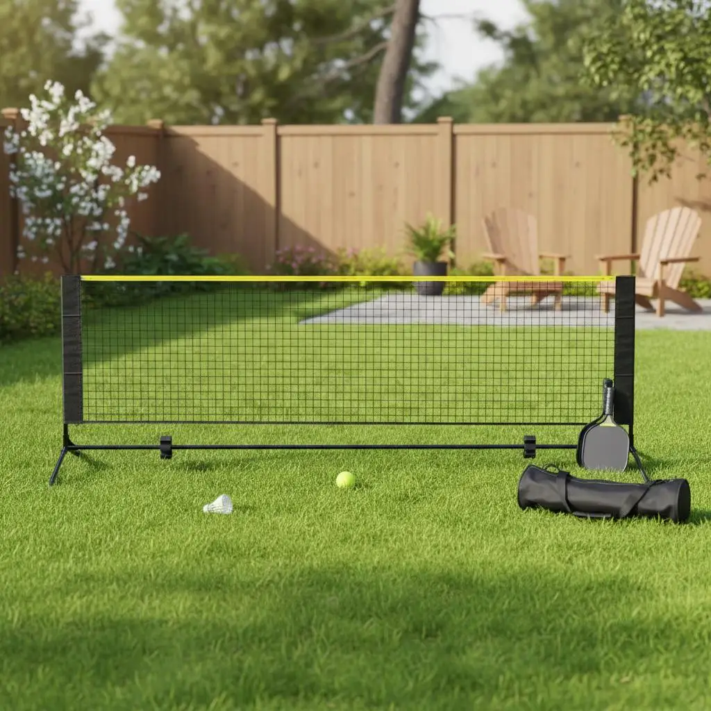 

Portable Sport Mesh 10ft Foldable Pickleball Gear for Backyard Garden Indoor Court, Height Adjustable Support Stand Carrying