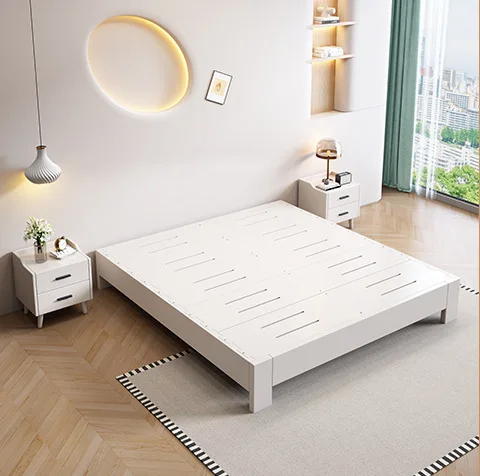 Full solid wood bed 1.8 meters thick dovetail rubber wood tatami small apartment 1.5 meters double bed