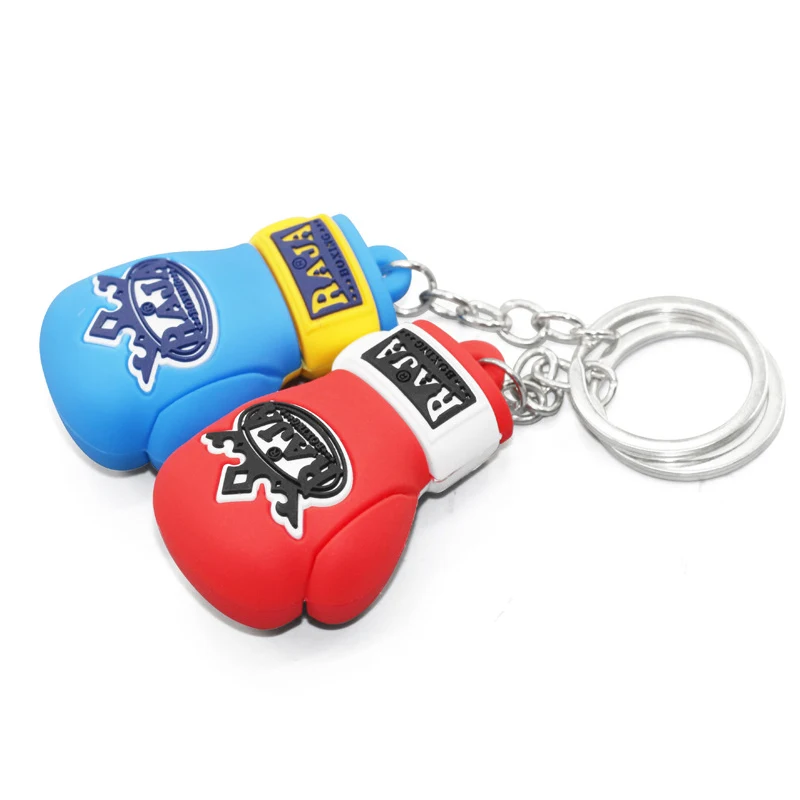 Neue Box Schlüssel anhänger Tasche Mini niedlichen kreativen Dekorationen für Raja MMA Geschenke Souvenir Geschenk für Box liebhaber Großhandel blau rot