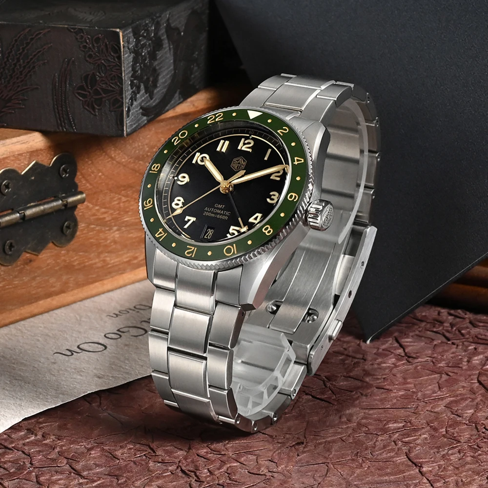 

Мужские дайверские часы San Martin SN0140W 38 мм, лимитированная серия, GMT, автоматический механизм NH34, сапфировое стекло, люминесцентная подсветка BGW-9 C3, 120 щелчков по индексам, часы с автоподзаводом