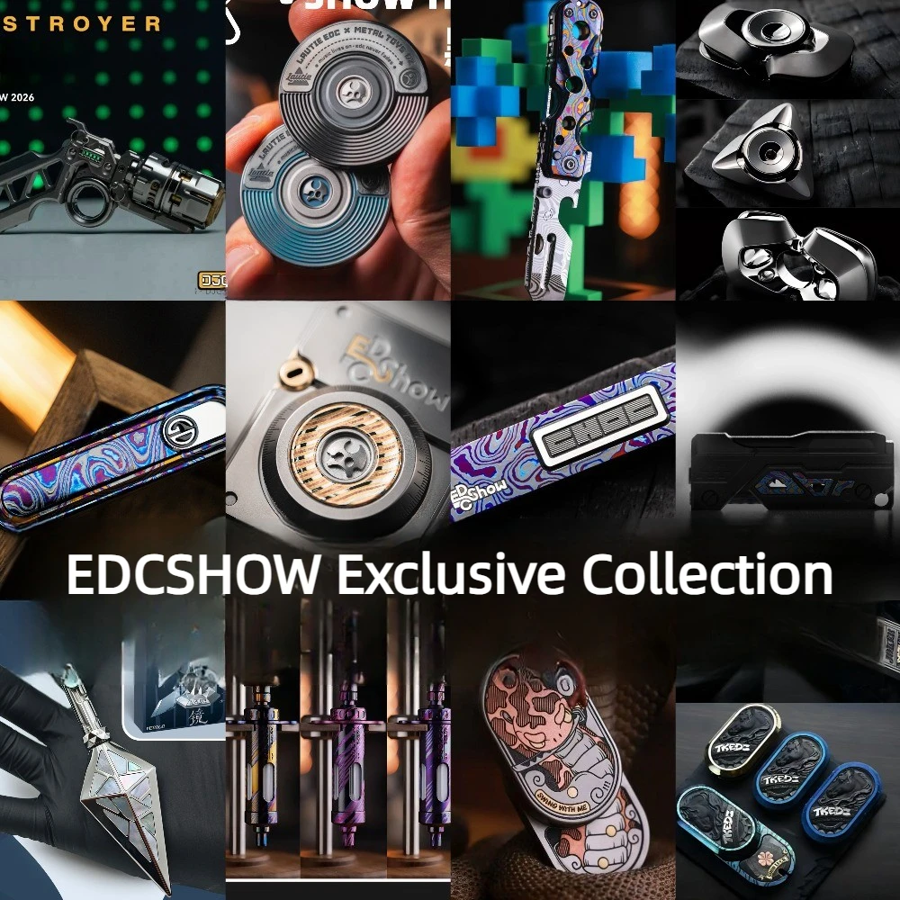 EDCSHOW Exclusive Edition Special Material Mechanical Metal Fingertip Card Pushing Spinning Top Stress Relief Toy