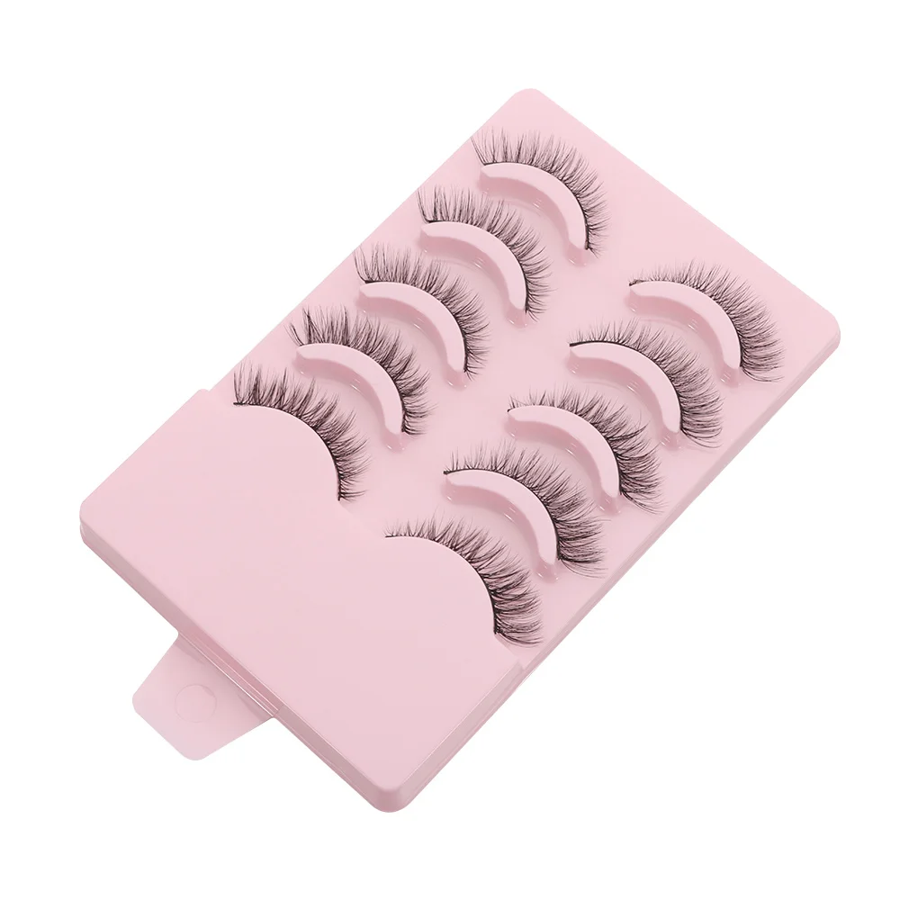 10 Pairs New Natural Long False Eyelashes Black Stem Fluffy 3D Mink Eyelashes Soft Cross Fake Lashes Eyelash Extension