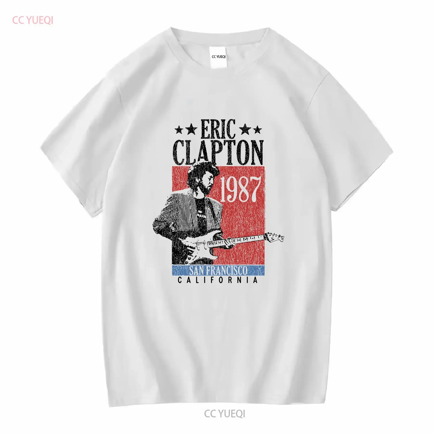 Мужская футболка Эрика Клоптона Сан-Франциско, Калифорния, 1987, гитарная легенда, рок-н-ролл, концерт на животе для него, винтажная стираная футболка
