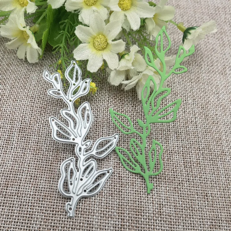 Branches and willow leaves background Metal Cutting Dies Stencils For DIY Scrapbooking Decorative Embossing Handcraft Template