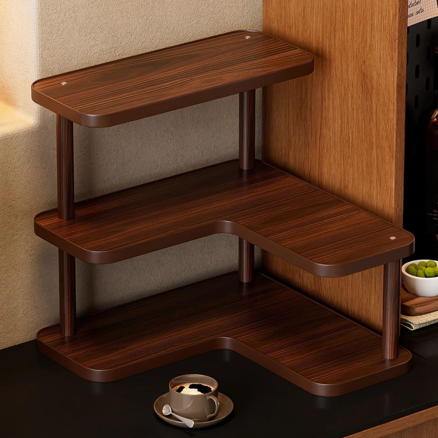 Desktop Corner Storage Rack Multi Layer Cup Tea Organizer Coffee Station Holder For Household Kitchen Counter Display Shelf New