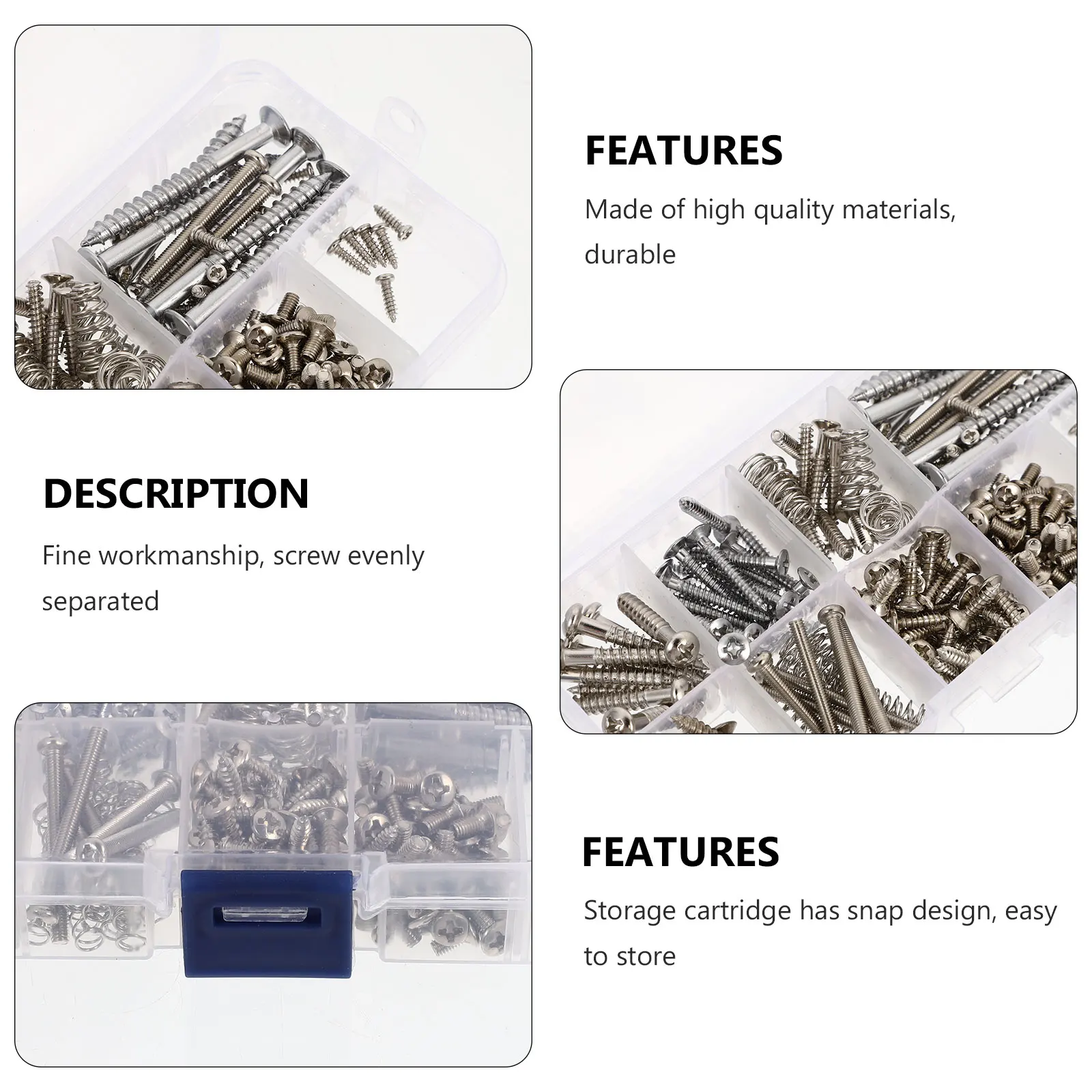 

240pcs Electric Guitar Bass Accessories Durable Pickguard Screws Hardware Installation Parts Mounting Screw Guitar