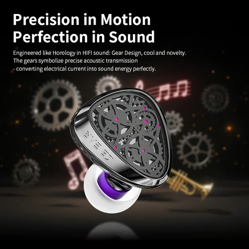 Imagen 2 del producto KBEAR Tourbillon-Pro TB-PRO auriculares internos 10mm DD alta resolución TypeC HIFI auriculares con cable PU + PEEK + diafragma compuesto DLC