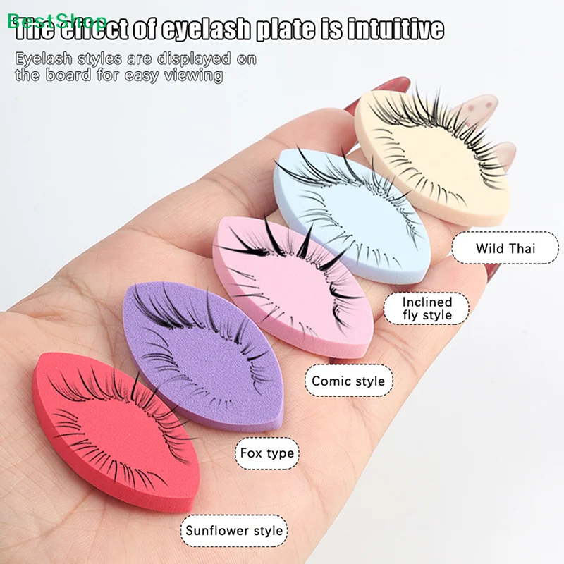 ✂50Pc Eyelash Display Practice Boards,Foam Eye Shape Lash Display Plates for Eyelash Styles Demo,Lash Mapping Training Tools