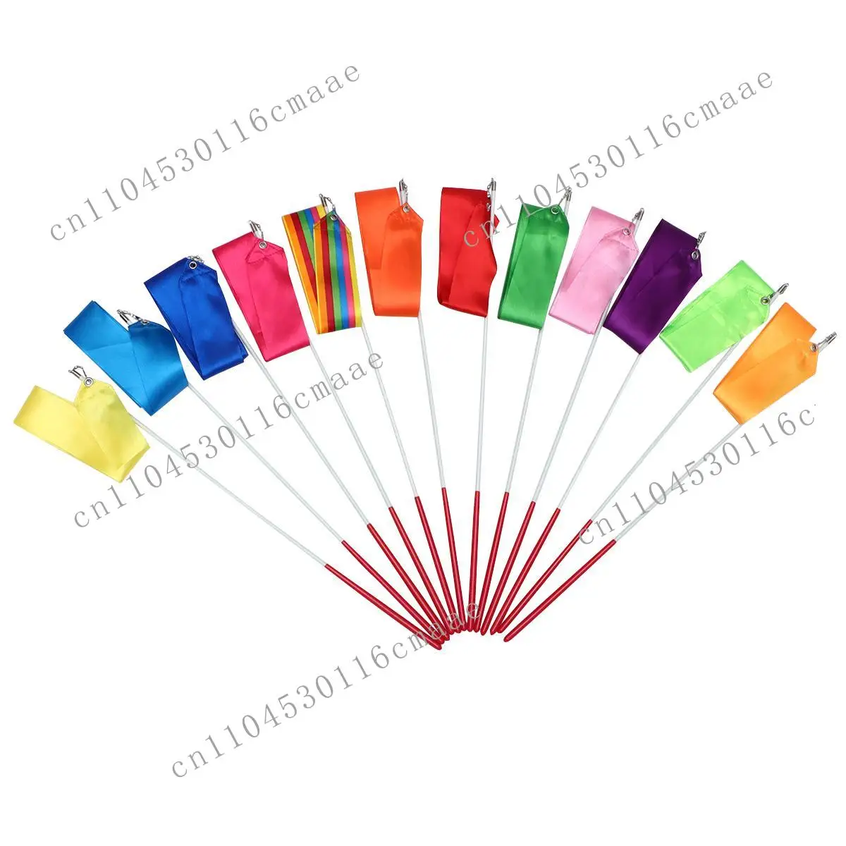 

New 12 High-quality Satin Dance Ribbons with Colorful Artistic Body, Used for Skill Relay Baton Rotation Training Equipment