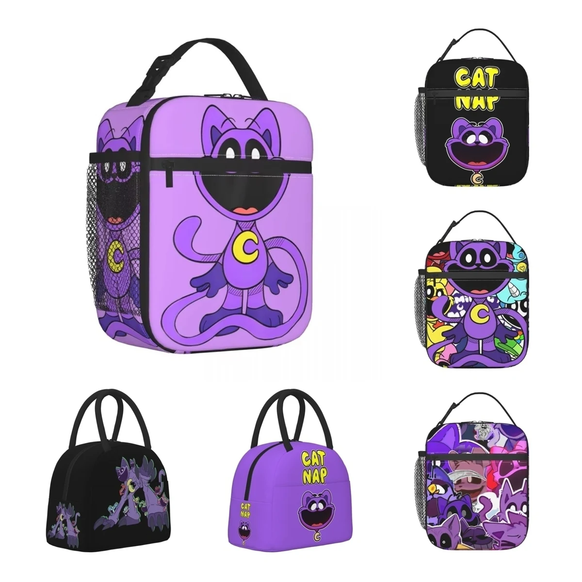 Custom Catnap Smiling Critters Insulated Lunch Bag Food Bag Portable Cooler Thermal Lunch Boxes For School Office