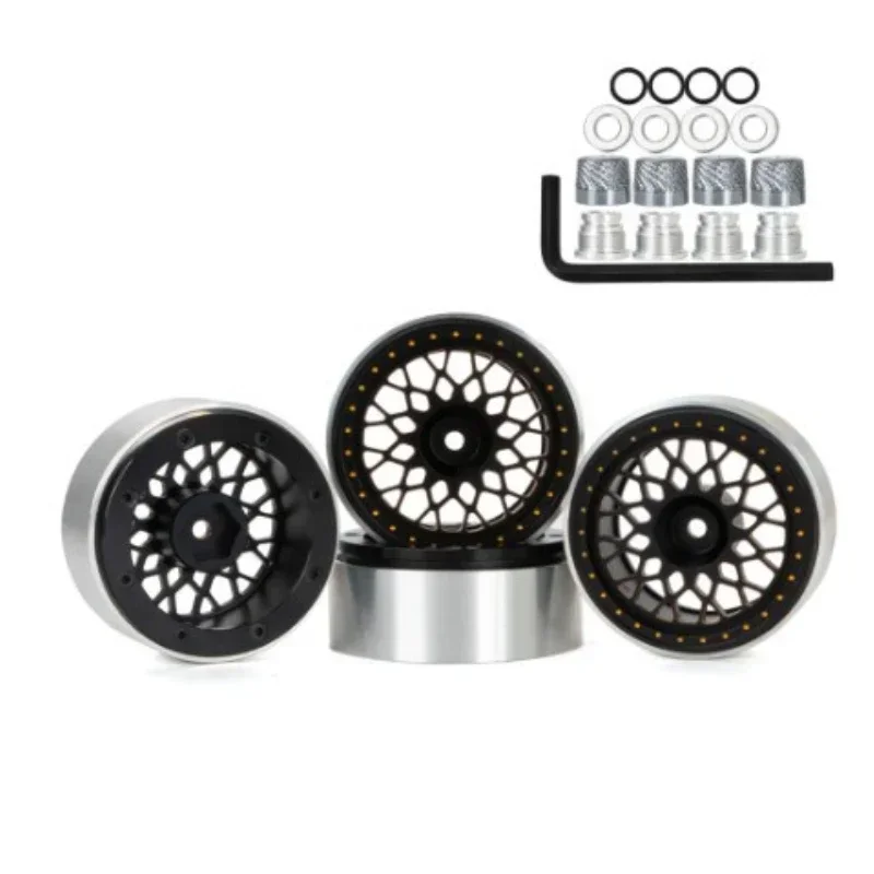 

4pcs Metal Wheel Hub 1.9 Beadlock Rim For 1:10 Rc Crawler AxialScx10 Ii 90046 Axi03007 D90 Yikong Trax Trx4