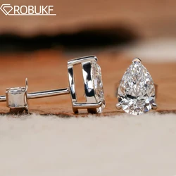 1/2/4ct Waterdrop Shape Moissanite Earrings For Women Pear Cut Lab Diamond with Certificate S925 Silver Stud Ear Wedding Jewelry