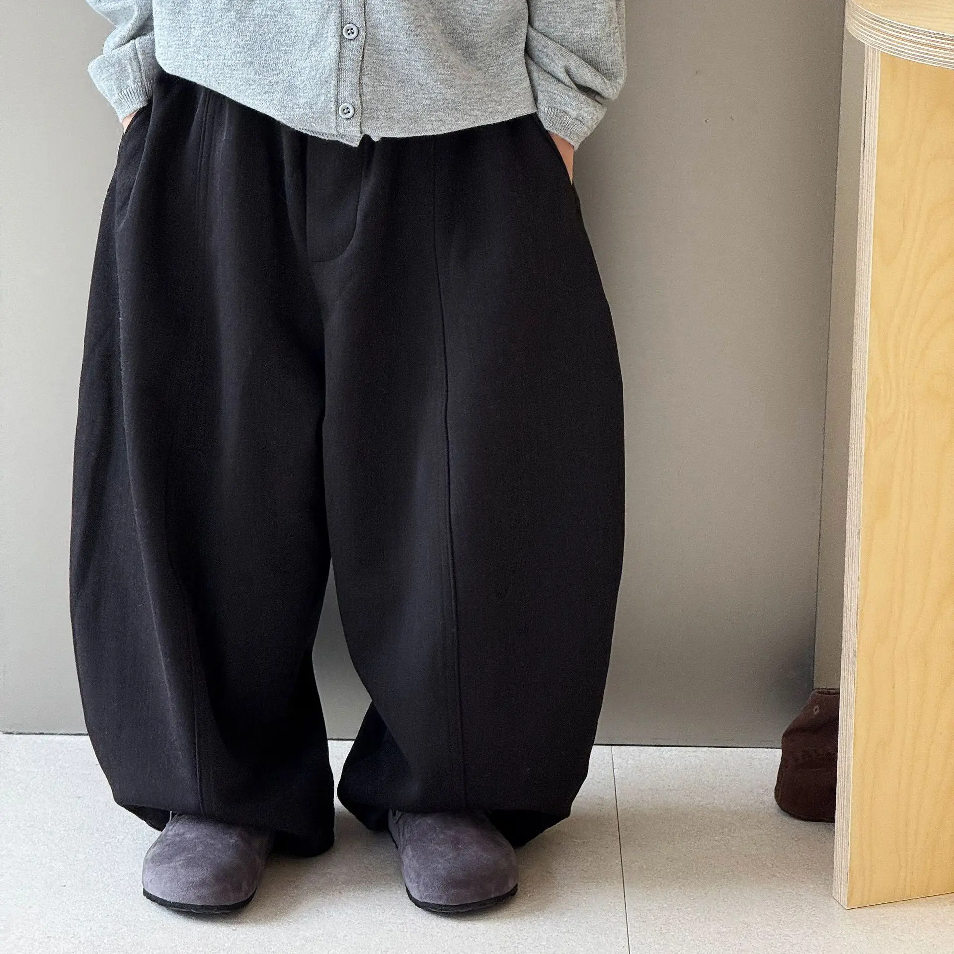 2026 Autumn New Boys Casual Suit Pants Korean Fashion Simple Daily Solid Color Trousers For 2-14T Kids Spring Clothes