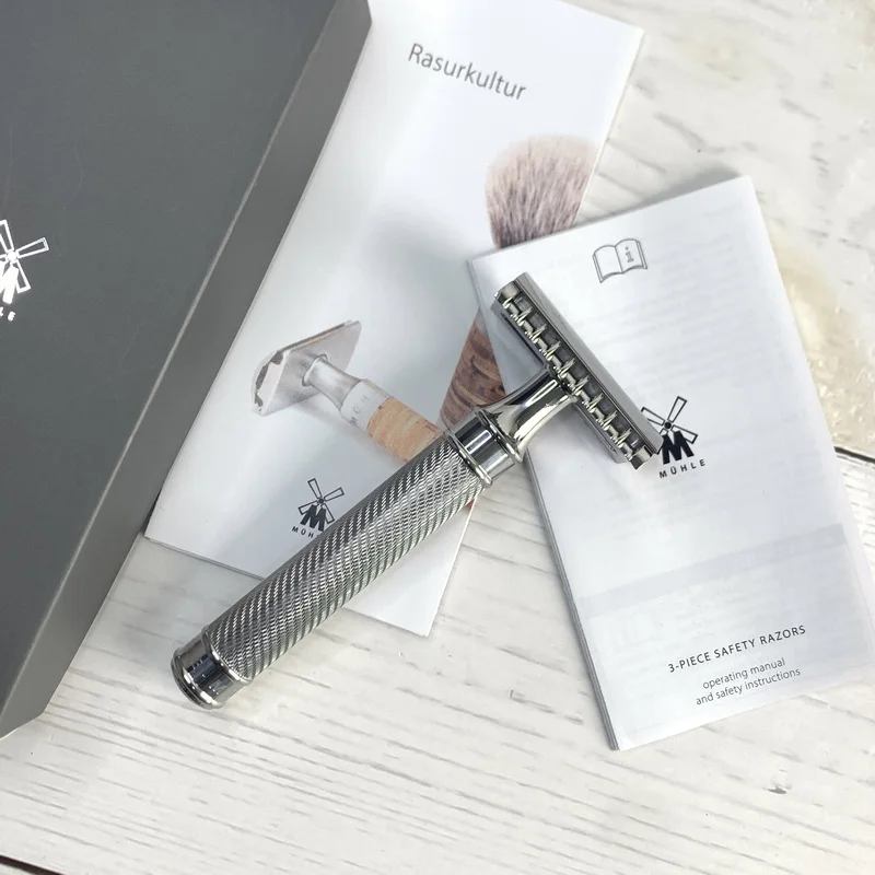 Stainless steel double-edged safety razor, men's gift, CNC machining, traditional manual razor, closed comb teeth, razor accesso