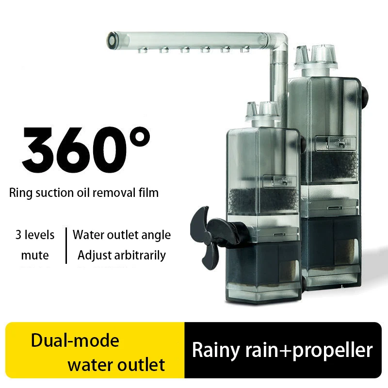 Aquarium Filters Fishbowl Mini Circulation Pump Underwater Automatic Submersible Pump Filters Fish Tank Oil Film Removal Machine