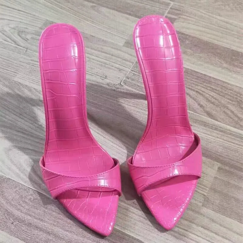 

Летняя женская обувь, пикантные золотые женские тапочки на высоком каблуке 12 см, платье с острым носком, вечерние туфли для свиданий, женские сандалии LX048