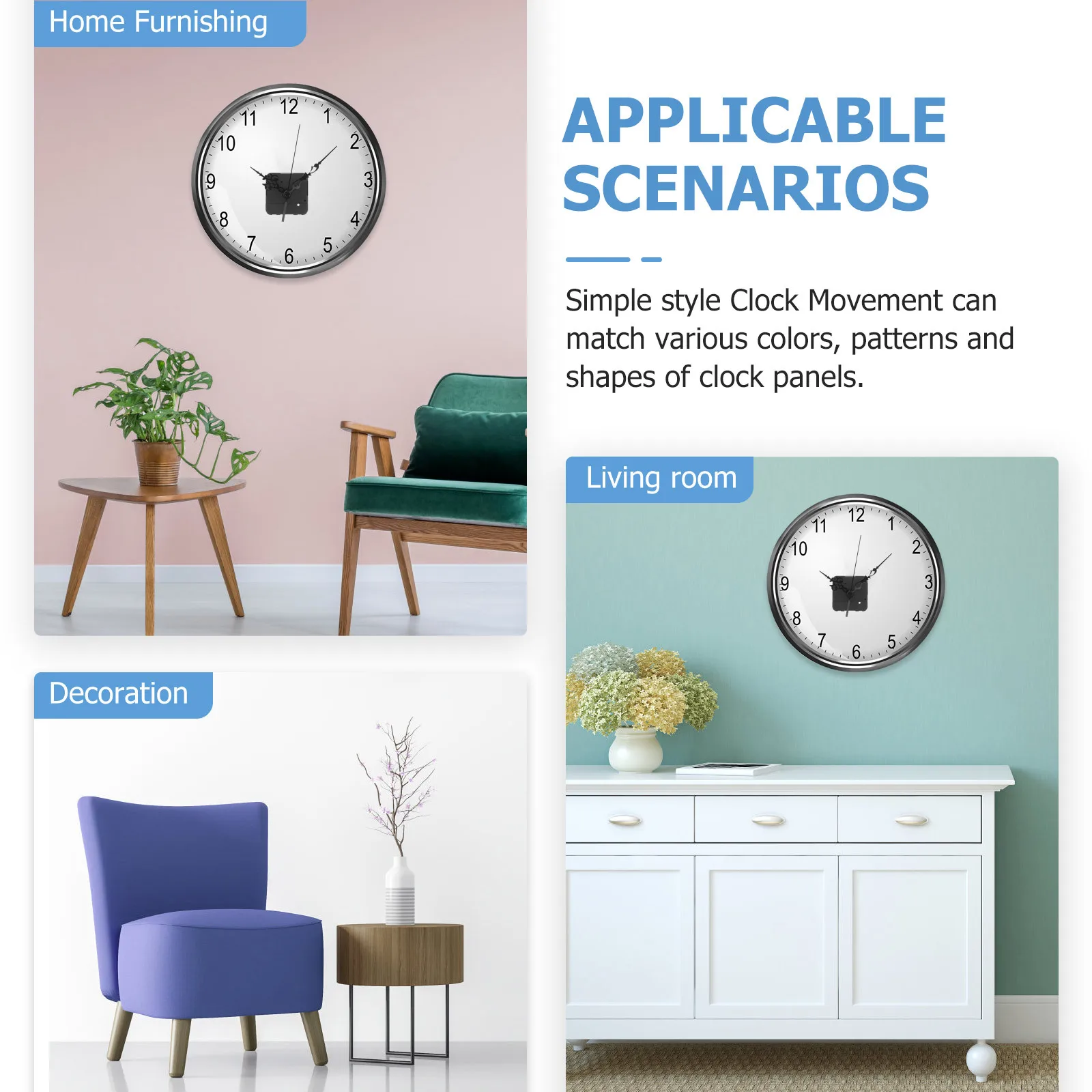 

1Set Clock Mechanism Reverse Movement Kit for DIY Clocks Robust Design with Long Shaft Precision Timekeeping Backwards Running