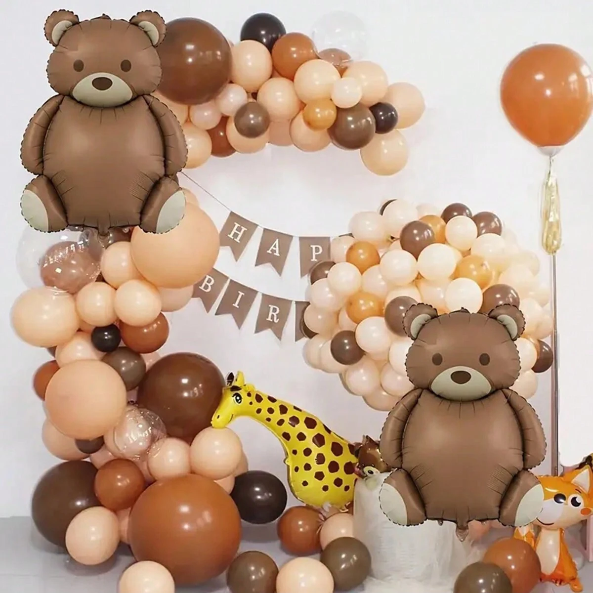 3pcs Frosted Bear Foil Balloons 35inch Bear Brown Theme Party Decor Ballons Birthday Graduation Ceremony Baby Shower Balloon