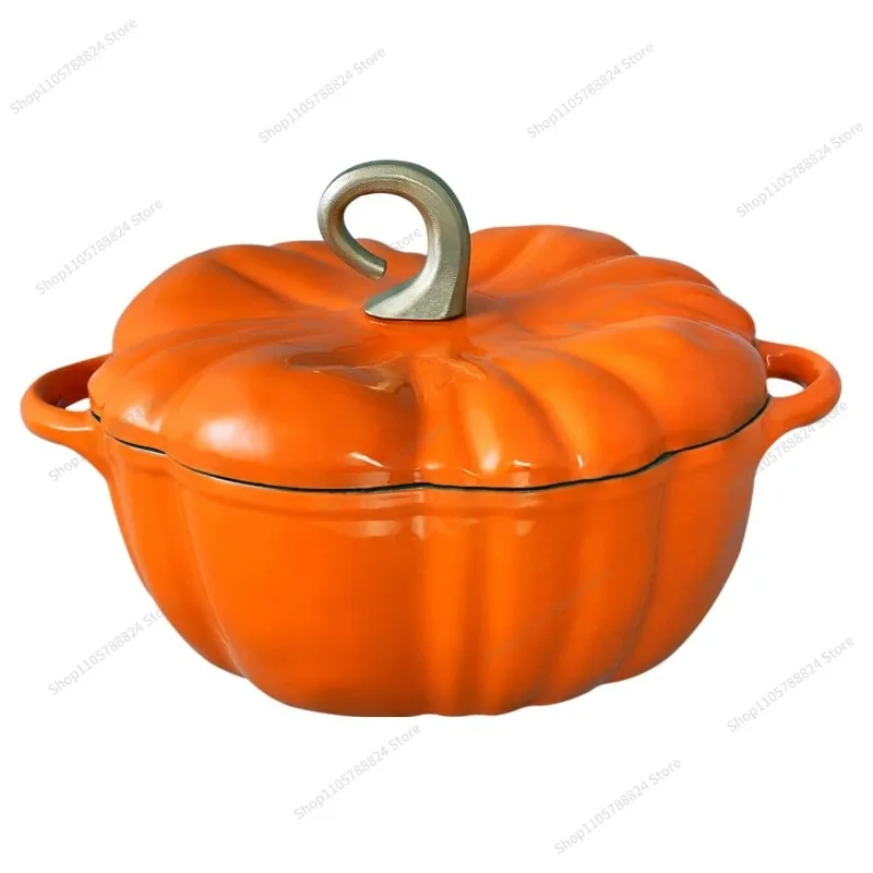 For Enamel Pumpkin Enamel Pot Soup Stew Multifunctional  Household Enamel Soup Pot Induction Cooker Universal