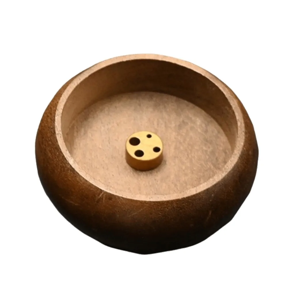 Mini Wooden Incense Holder Solid Wood Perforated Incense Burner High-quality Exquisite Ash Catcher Bowl Tray Home Decor