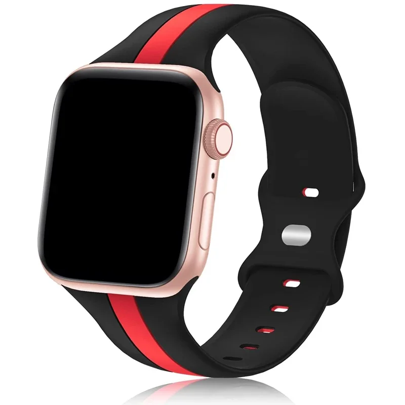 

Strap for Apple Watch band 49mm 46mm 44mm 45mm 41mm 40mm 42mm 38mm Silicone Sport Bracelet iWatch serie Ultra 10 9 8 7 se 6 5 3