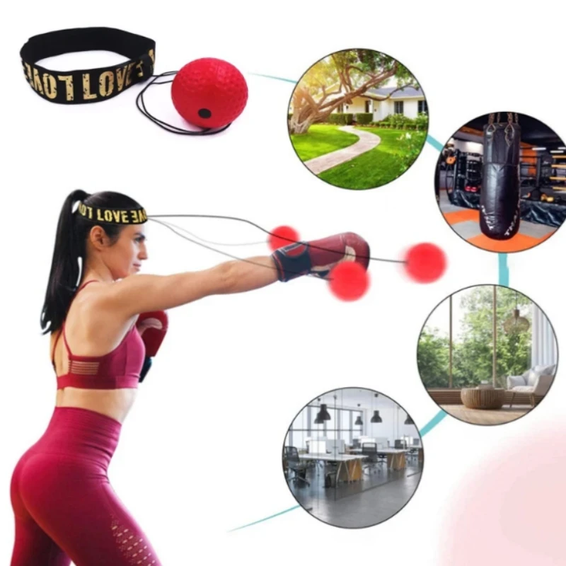 Head-mounted Punching Reaction Training Ball For Man Woman Child Boxer Fitness Exercise Muay Thai Taekwondo Boxing Soft PU Ball