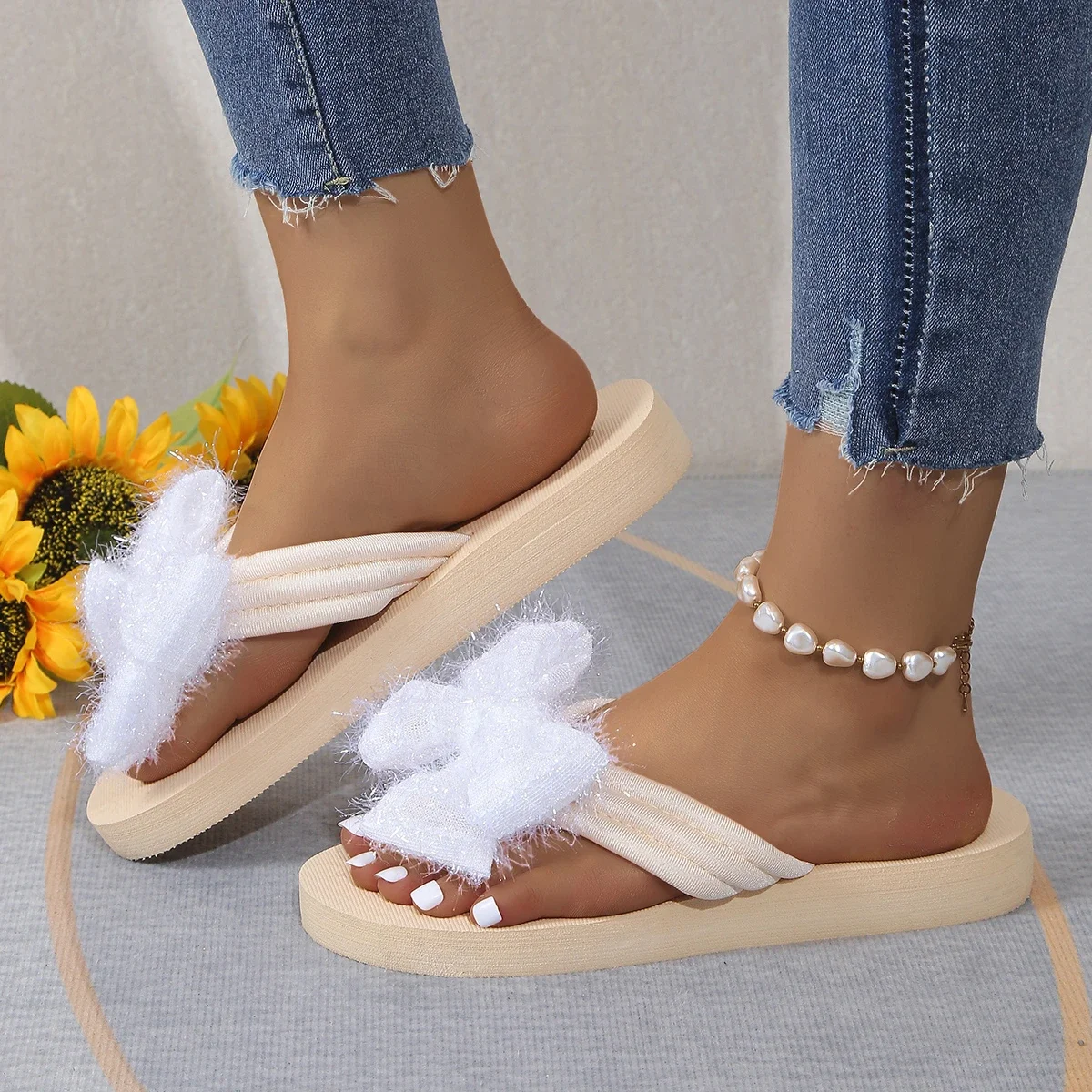 Slippers Women Summer Shoes Woman Flat Platform Wedges Slides Casual Flower Indoor Outdoor Slippers Flip Flops for Beach Slides