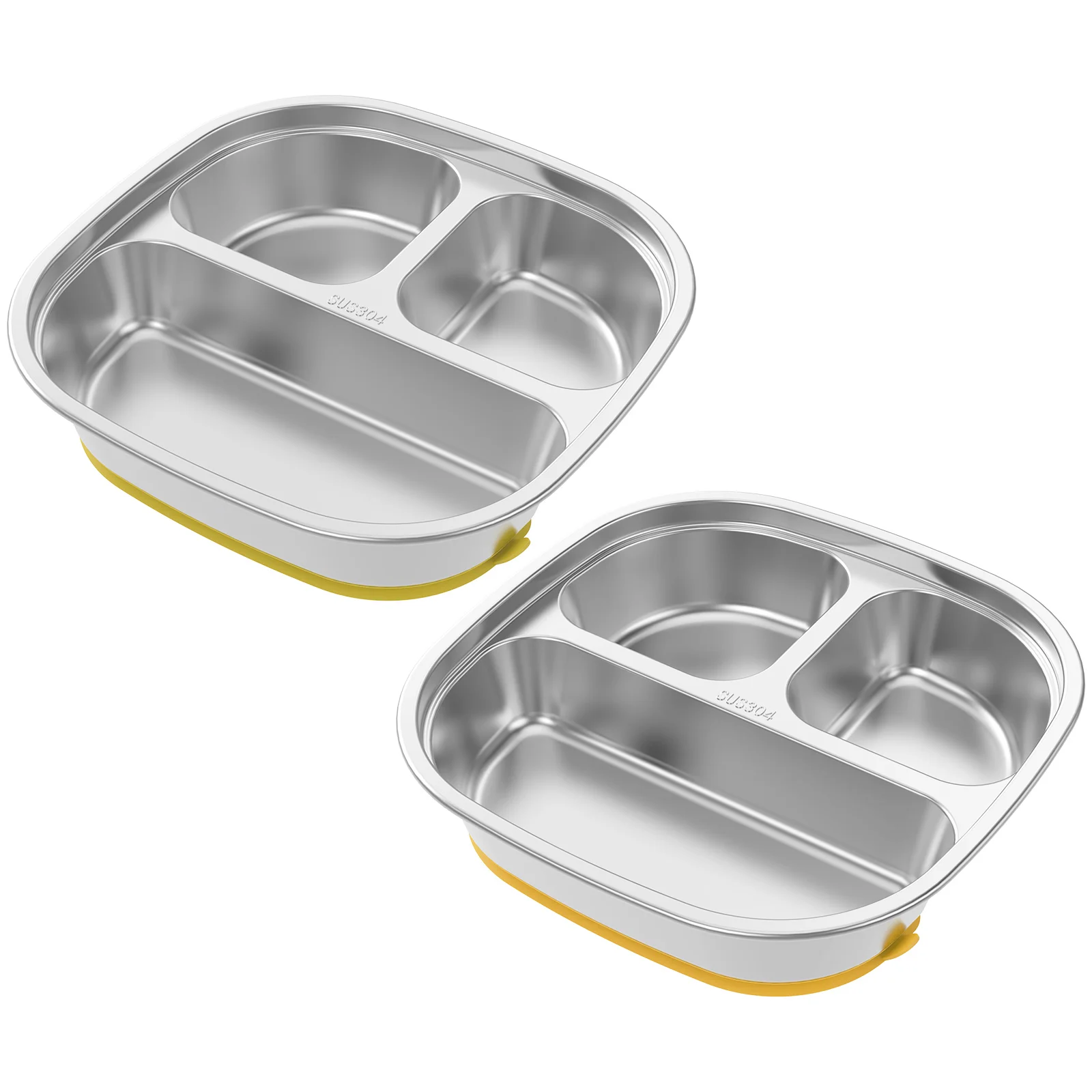 

1/2Pcs Stainless Steel Kids Plates Stainless Steel Complementary Food Plates with Suction Cup Baby Feeding Bowl for Kindergarte