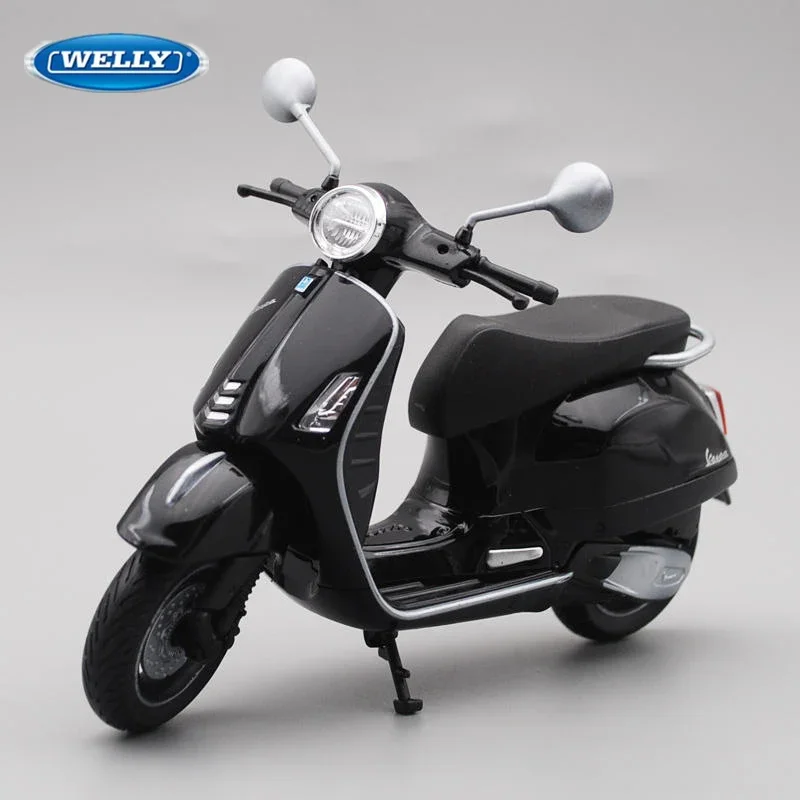 نموذج دراجة نارية فائقة WELLY-Vespa GTS للأطفال ، سبيكة ترفيهية ، محاكاة لطرق الشوارع ، معدن ، هدية لعبة ، الأرجنتينية