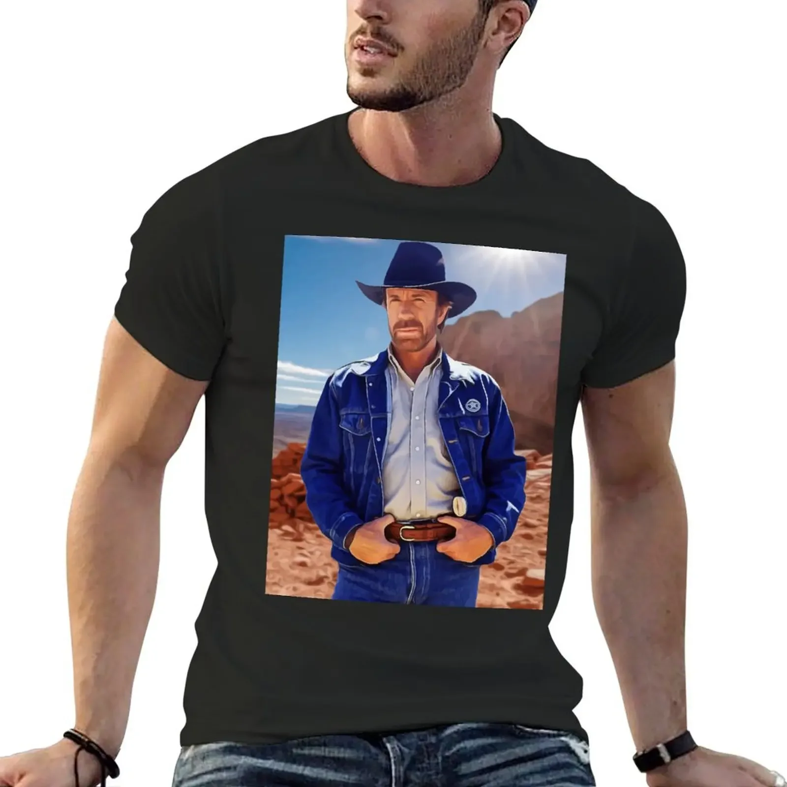 Chuck Norris Texas Ranger T-Shirt heavyweights man t shirt mens funny t shirts