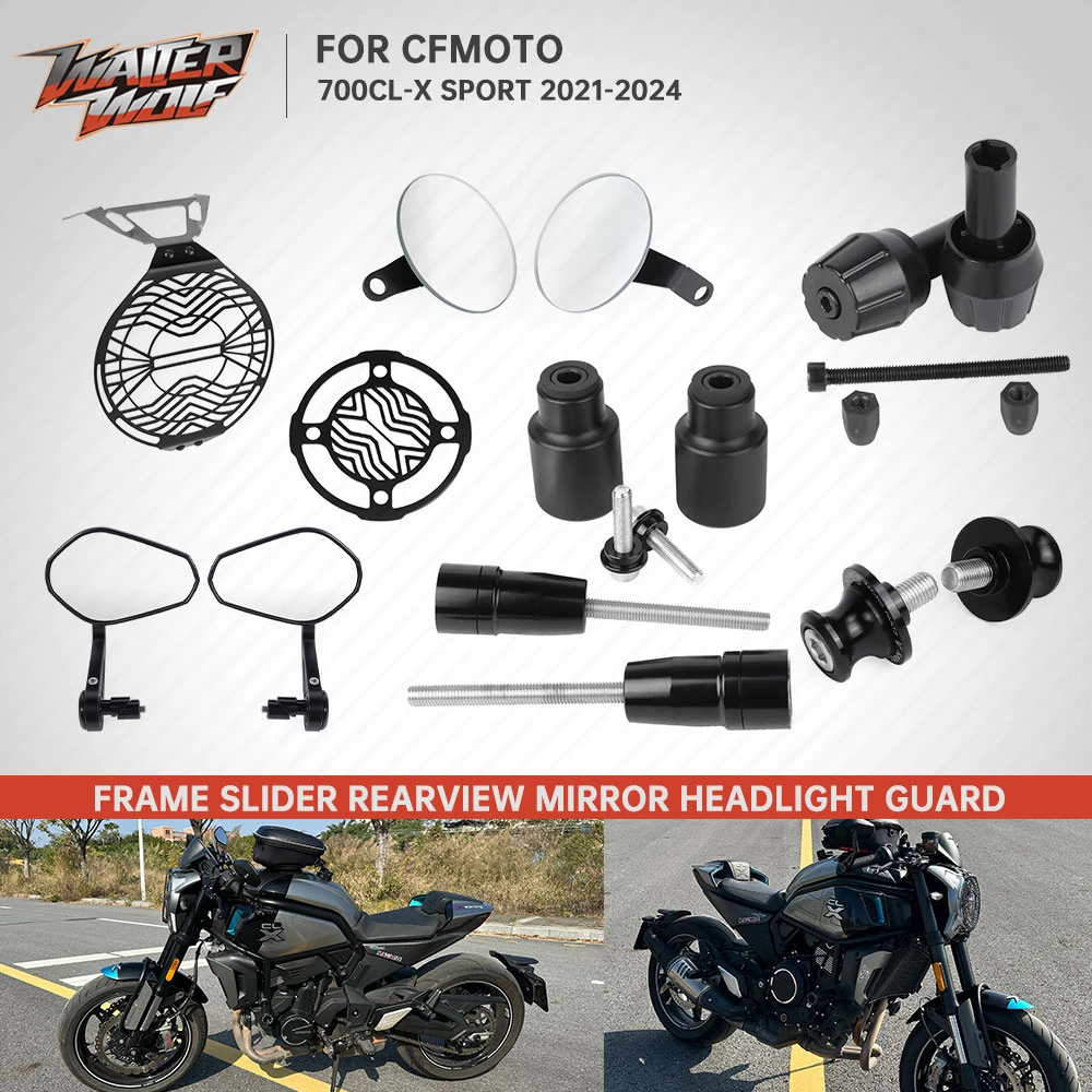 

2024 700CL-X Motorcycle Headlight Guard Frame Slider Rearview Mirror For CFMOTO 700 CL-X 700CLX CLX700 21-2023 Exhaust End Cover