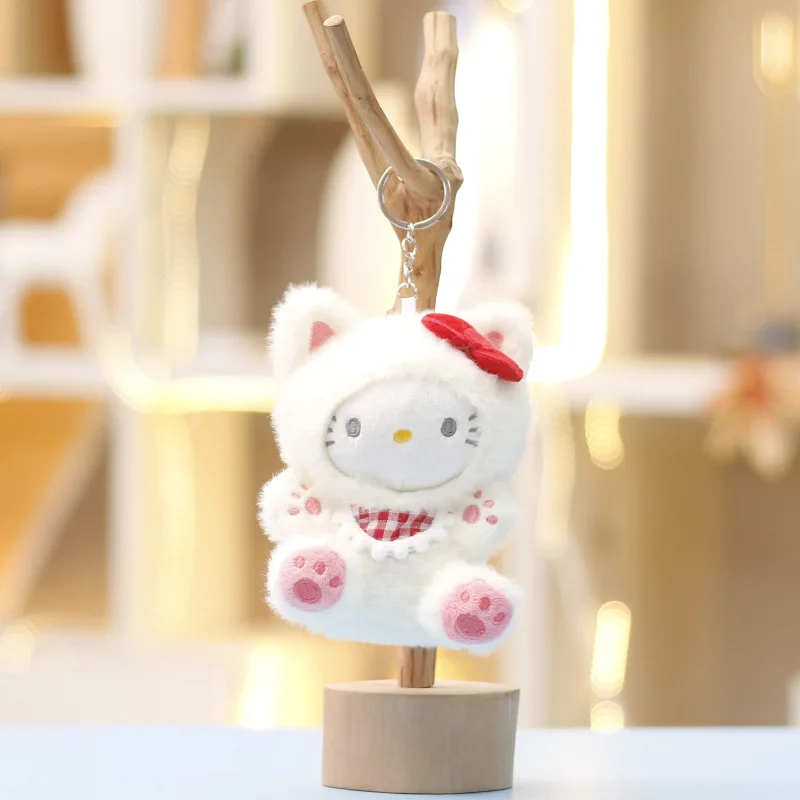 ハローキティぬいぐるみキーホルダー、キュートな変身スティッチペンダント、クロミぬいぐるみバッグハンギング用1個