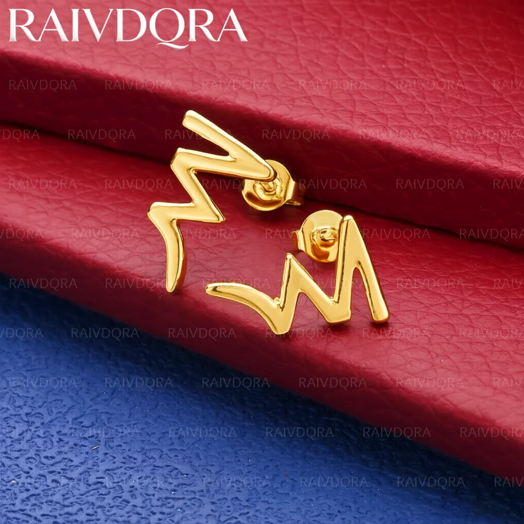 18K Gold Plated Line Earrings Stud Earrings For Women Creativity Gifts Street All-match Party And Daily Wear