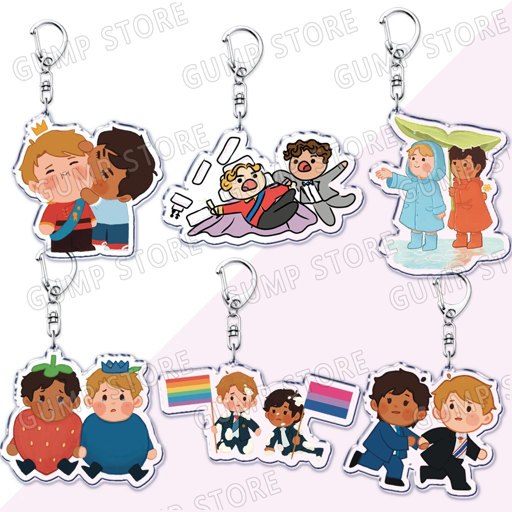 Lgbtq Rwrb الأحمر الأبيض والأزرق الملكي سلاسل المفاتيح للإكسسوارات أليكس كليرمونت دياز نيكولاس جاليتزين مجوهرات أقراط المشجعين الهدايا #1