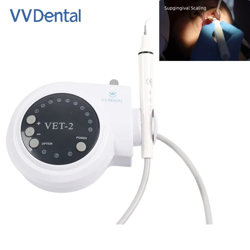 

VVDental VET-2 Ultrasonic Dental Scaler Portable New Dental Scaler Oral Teeth Cleaning Whitening Equipment with 5*Tips Handpiece