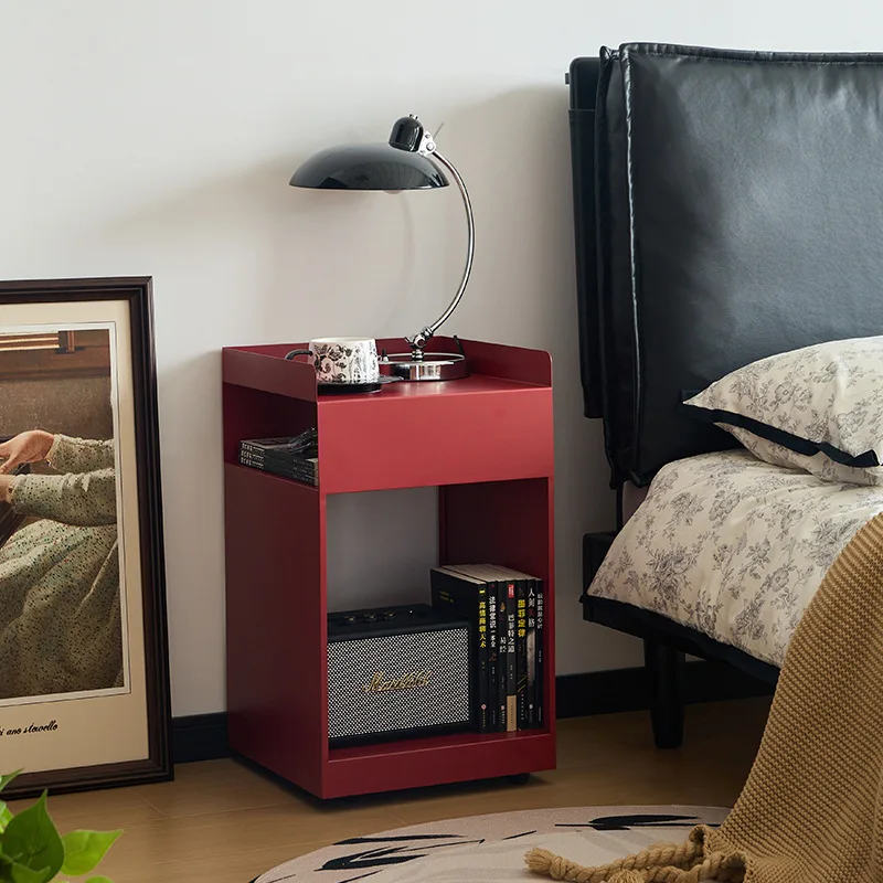 Small four mobile side few living room home Internet celebrity coffee table bedroom medieval bedside table movable cart sofa sid