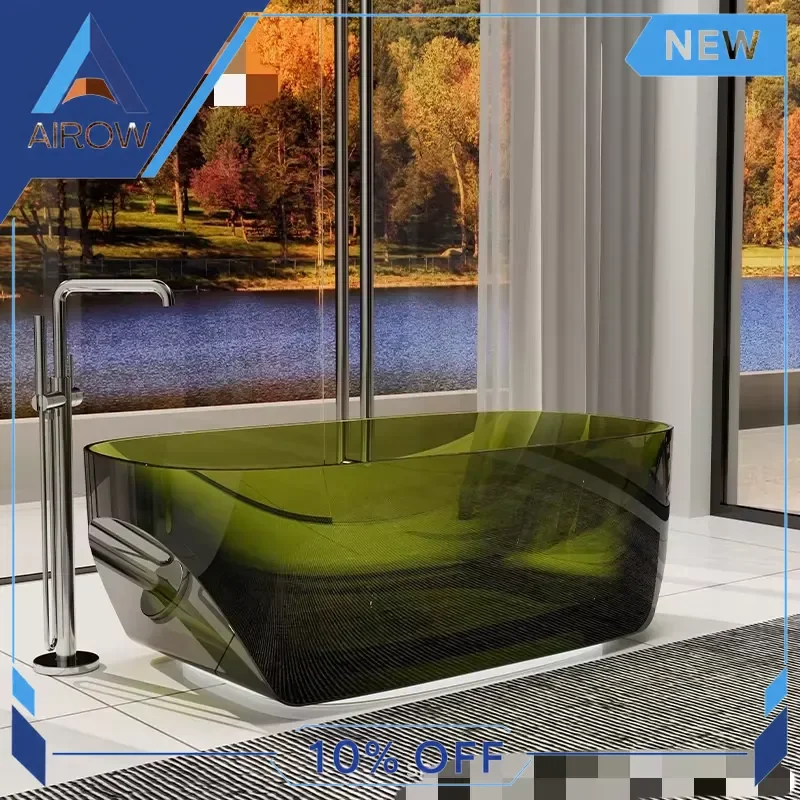 for Luxury Resin Freestanding Bathtub High Quality Full Soaking Deep Tub Modern Bathroom Home Spa Relaxation Adult Use