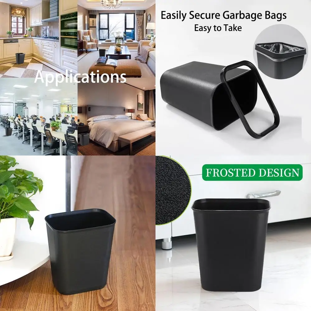 Compact 4-Piece 2-Gallon Plastic Trash Cans for Home, Office, and Kitchen - Slim Design for Tight Spaces