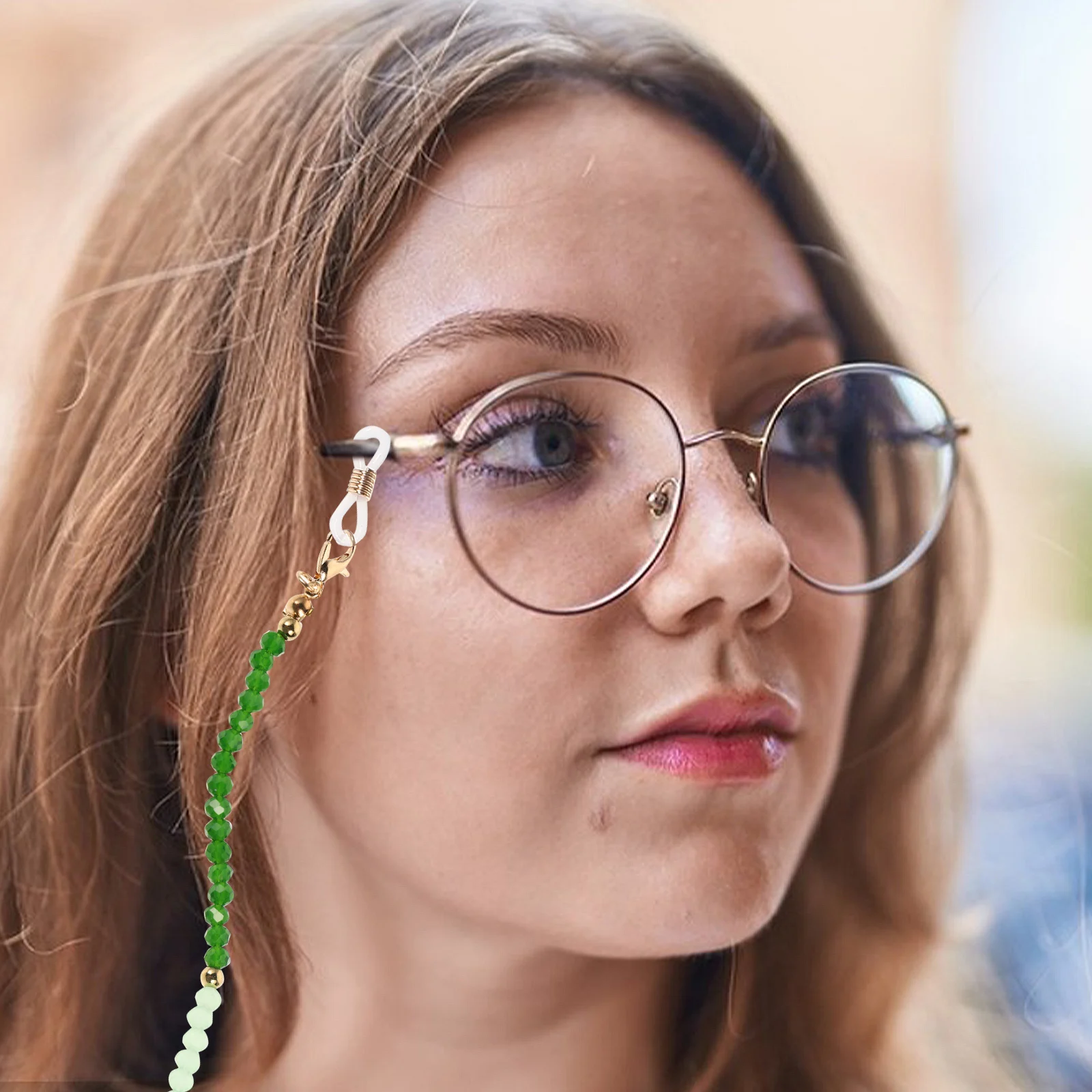 

Eyeglass Chains Chain Beaded Beaded Lanyards For Women Necklace for Women 2#Green Glasses Holder Strap Travel Outdoor Activities