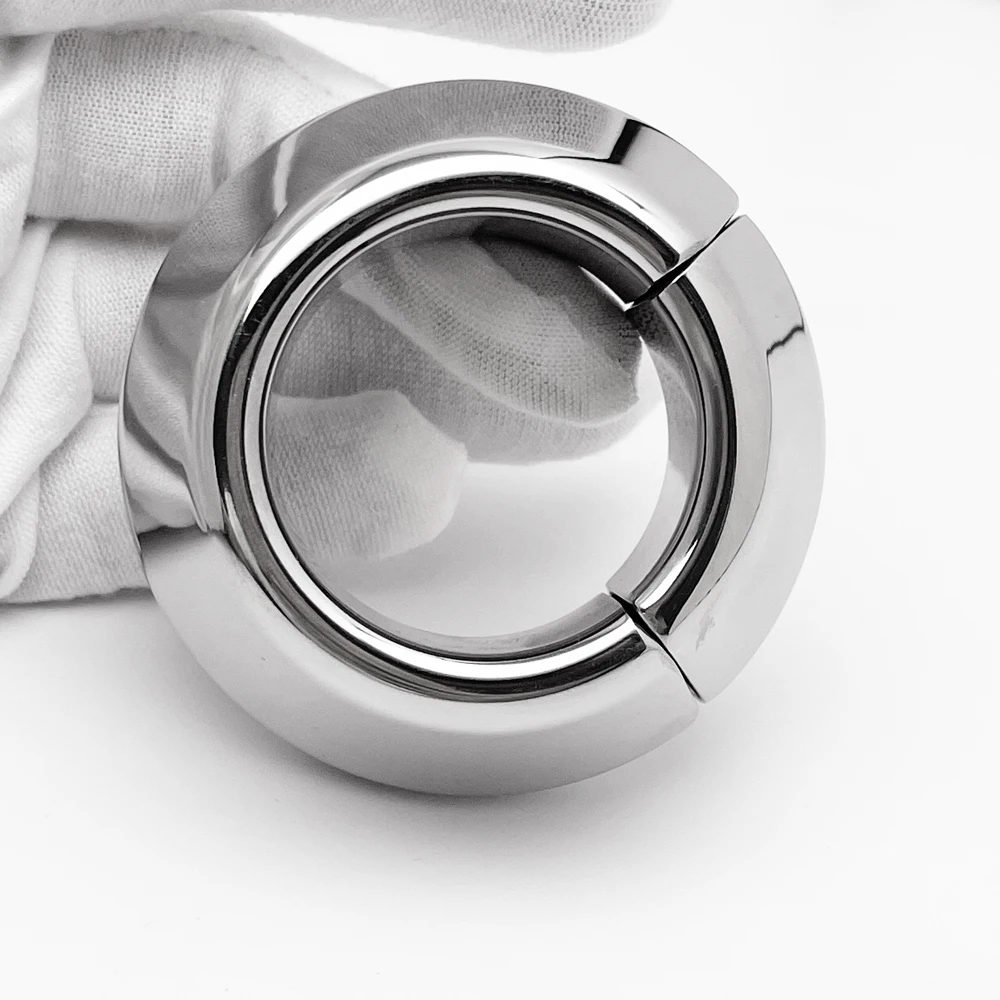 1Pcs Semen Lock Ring Metal Magnet Penis Ring with Scrotum Weights for Male Sexual Fitness Bondage Exercise - Male Sex Toys - view 4