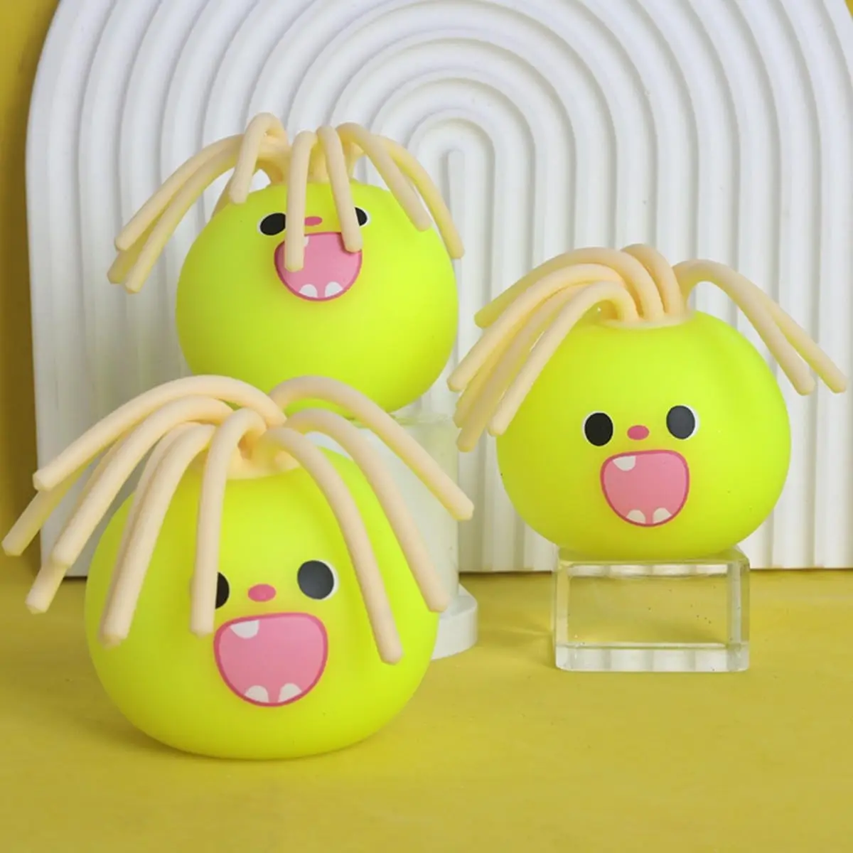 Confezione da 6 giocattoli esilaranti per tirare i capelli, giocattoli sensoriali antistress, divertenti pull it pop up per bambini e adulti, festa fa